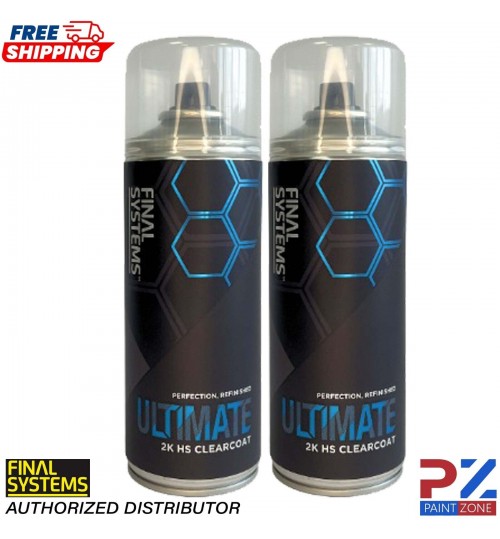 2 x FINAL SYSTEMS ULTIMATE 2K HS CLEARCOAT AEROSOL - 400ml